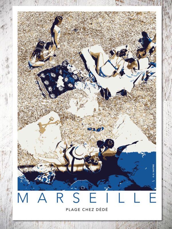 Affiche Marseille - DEDE BLEU - Va Te Faire Encadrer