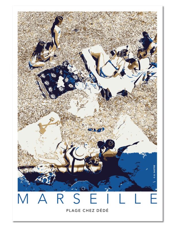 Affiche Marseille - DEDE BLEU - Va Te Faire Encadrer